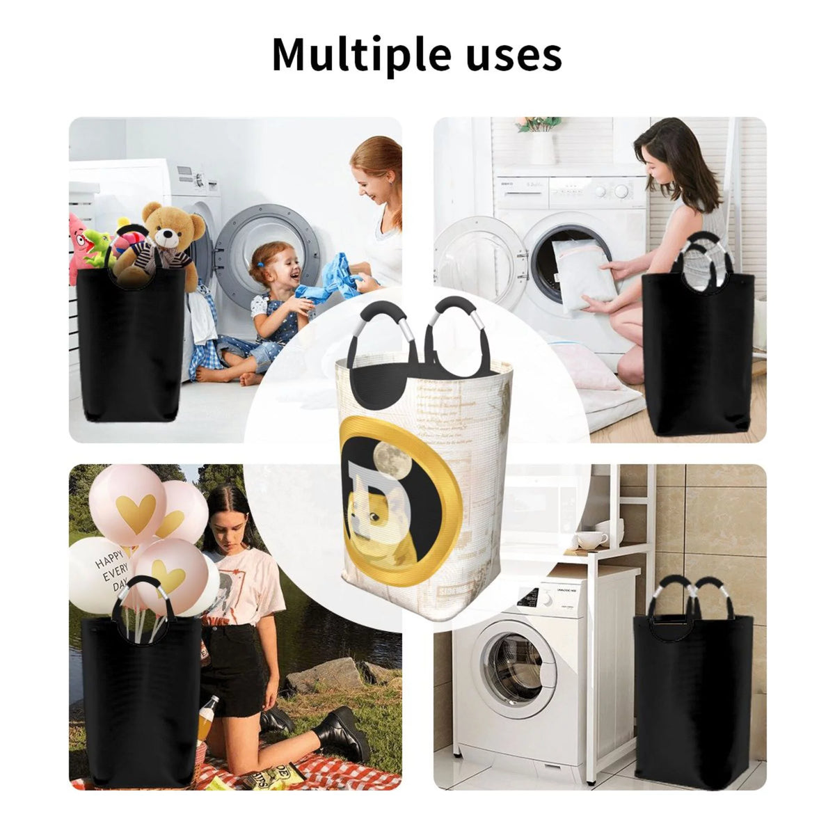 50L Rectangular Laundry Hamper with Aluminum Handles B82950