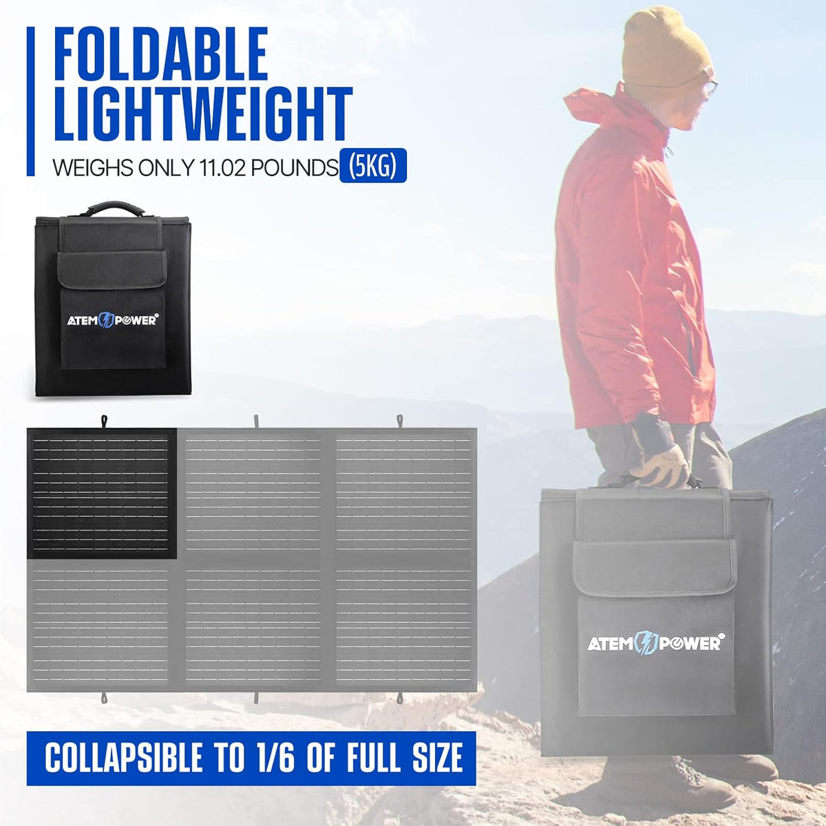 120W Portable Foldable Solar Panel with 20A MPPT Charger Controller C38008