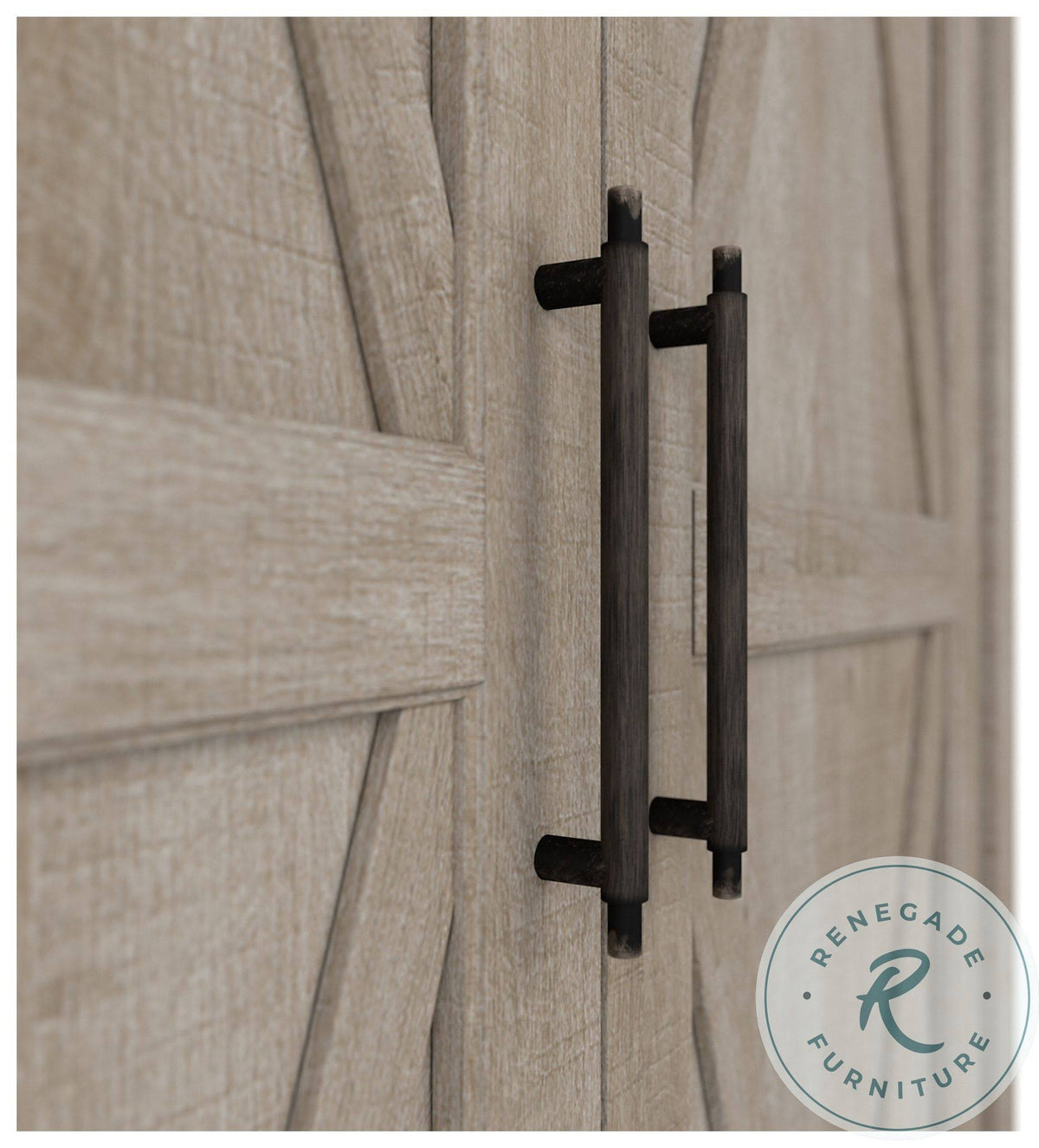 Washed Gray Engineered Wood Bathroom Storage Cabinet with Doors A40538