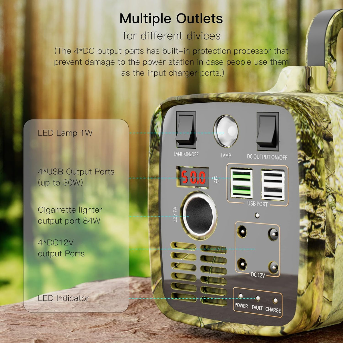 Portable Power Station 500W, 288Wh Solar Generator with AC Outlets E798246