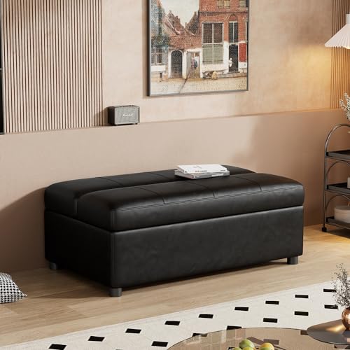 Light Gray Ottoman Folding Bed with Mattress B48181