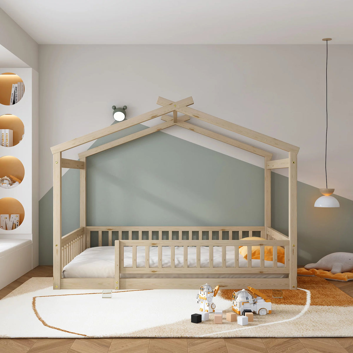 Full Wooden Canopy Bed Frame with Headboard and Footboard A5033