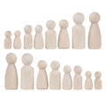 24Pcs Unpainted Wooden Peg Dolls N94264