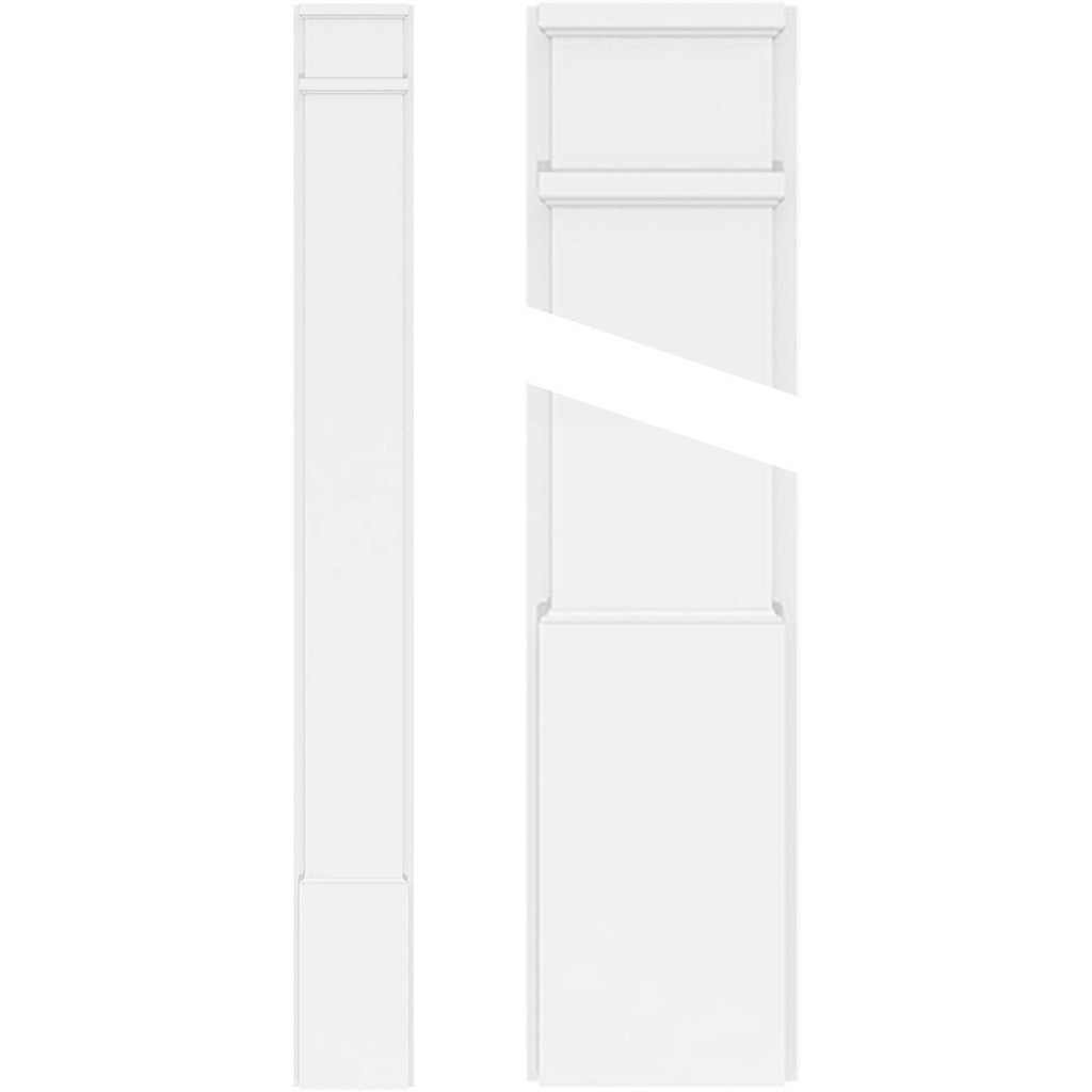 Plain PVC Pilaster with Decorative Capital & Base (Pair) Z4219