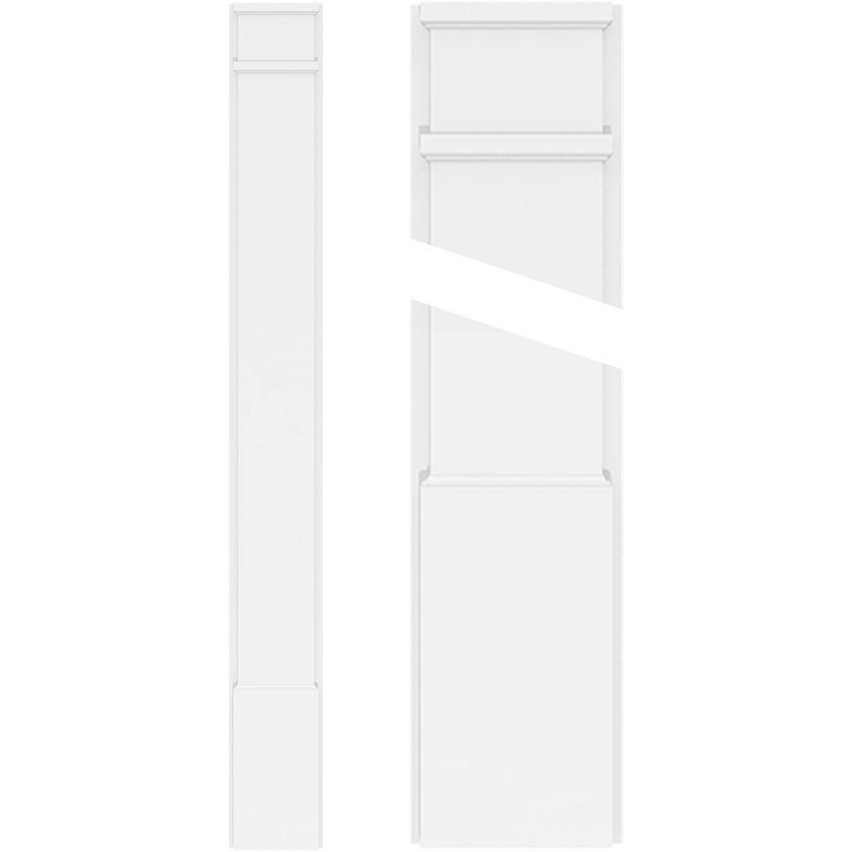 Plain PVC Pilaster with Decorative Capital & Base (Pair) Z4219