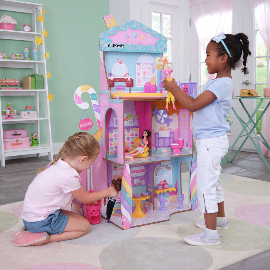 Wooden Dollhouse with 28 Accessories X919308