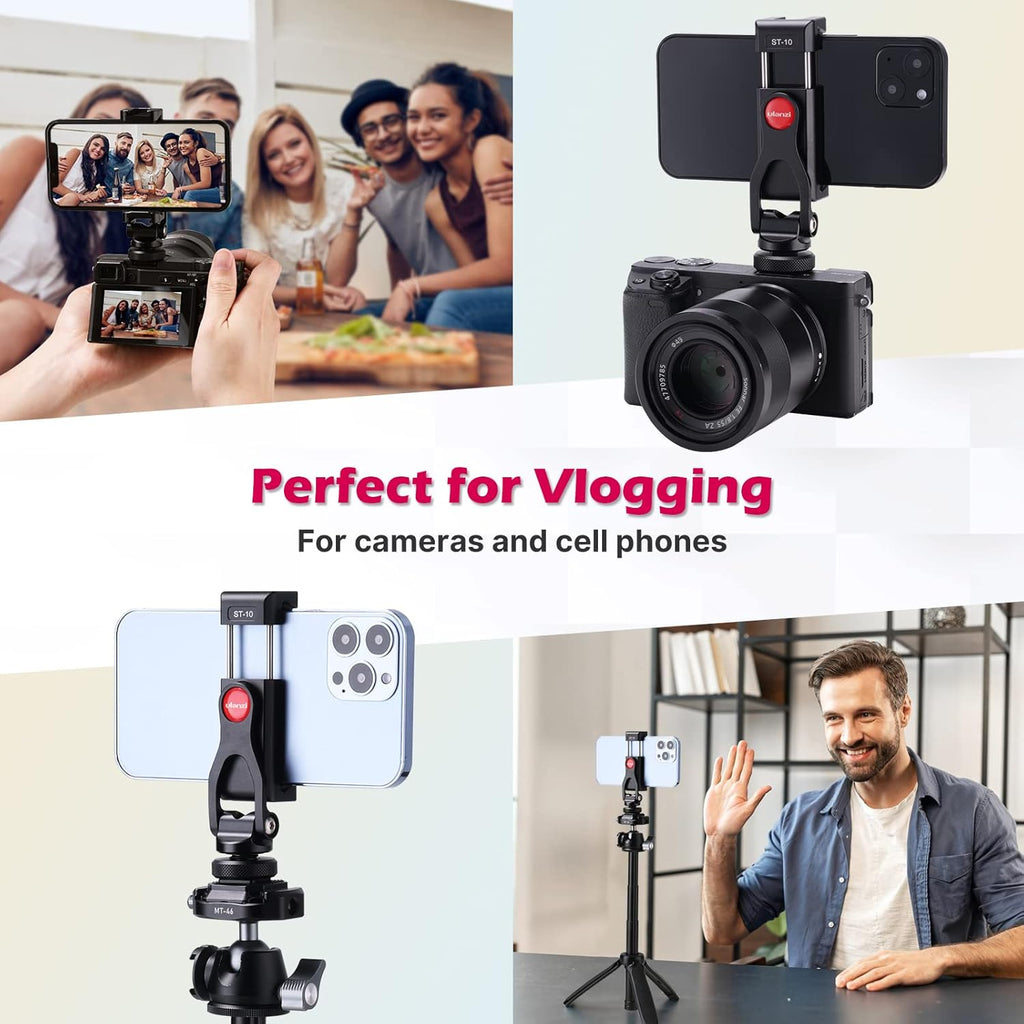 Metal Phone Tripod Mount with 2 Cold Shoe Mount B253249