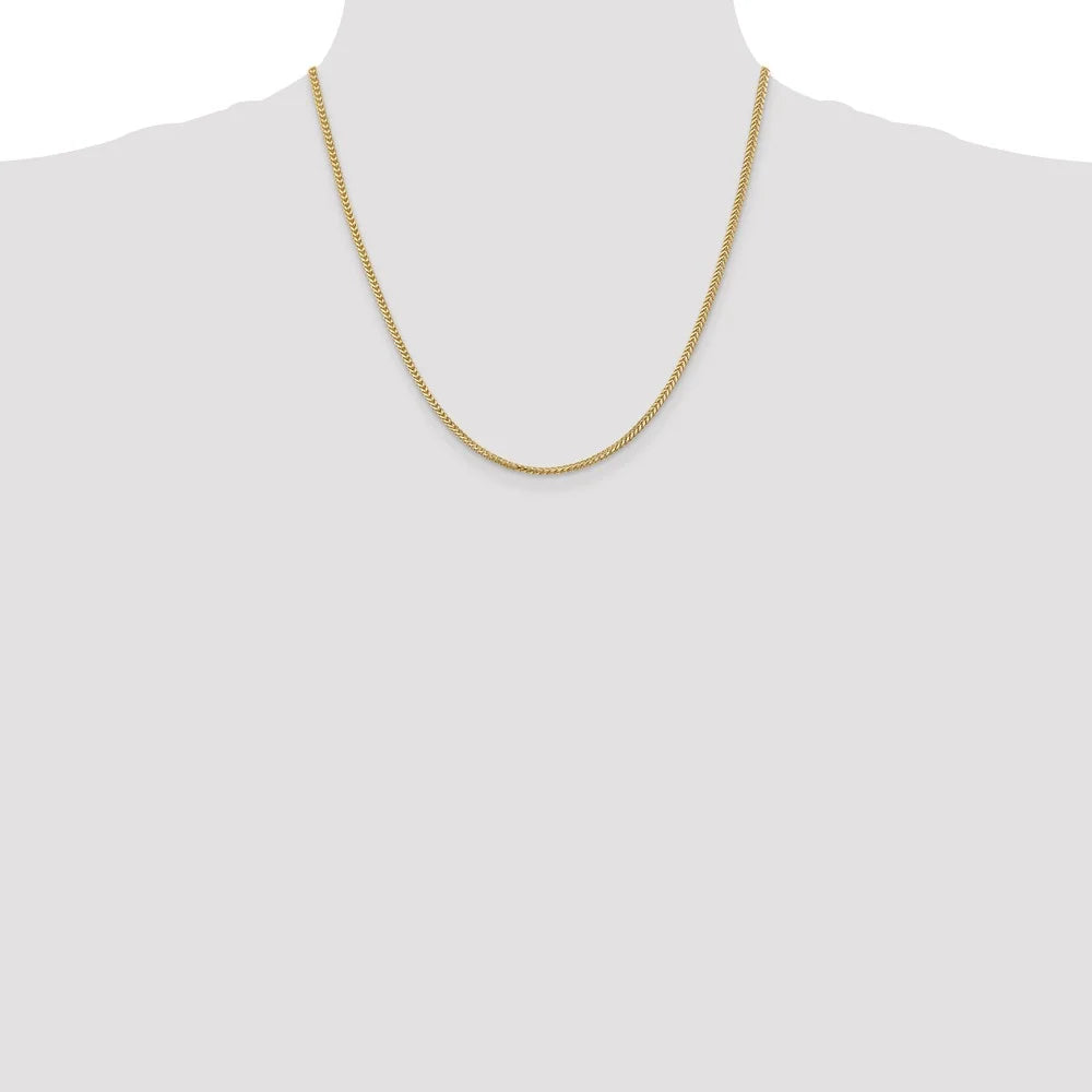 14kt Yellow Gold 2mm Franco Chain 20 inch Lobster Clasp N3038