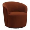 Burnished Orange Velvet Swivel Accent Chair Q423
