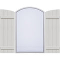 Rustic Faux Wood Shutters with Elliptical Arch Top T228387