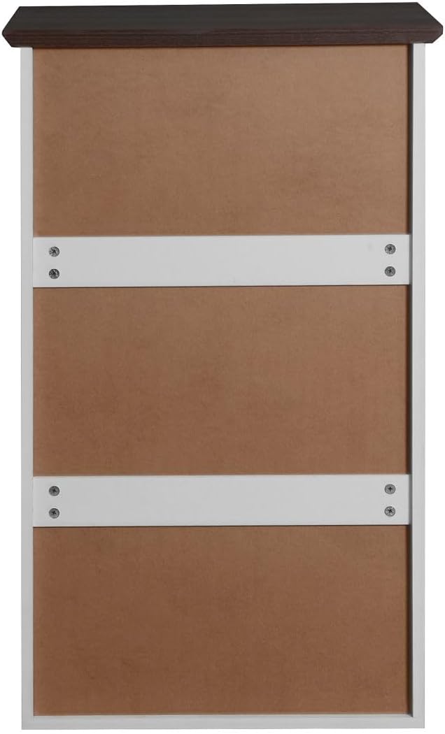 White 5 Drawer Dresser with Wood Color Top E678972