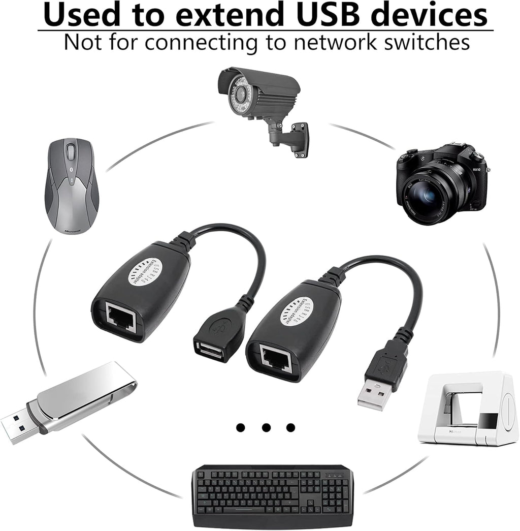 USB 2.0 Ethernet Adapter RJ45 Connector up to 165ft X3205