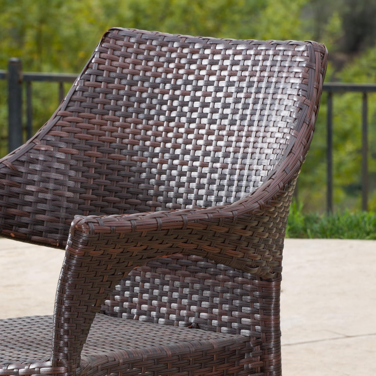 Outdoor 7-Piece Acacia Wood Wicker Dining Set in Multibrown Z308