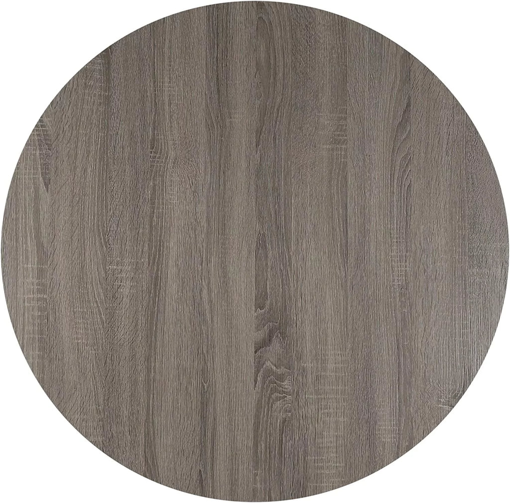 Wooden Round Coffee Table 35.5 x 18 Inches Gray Y6985
