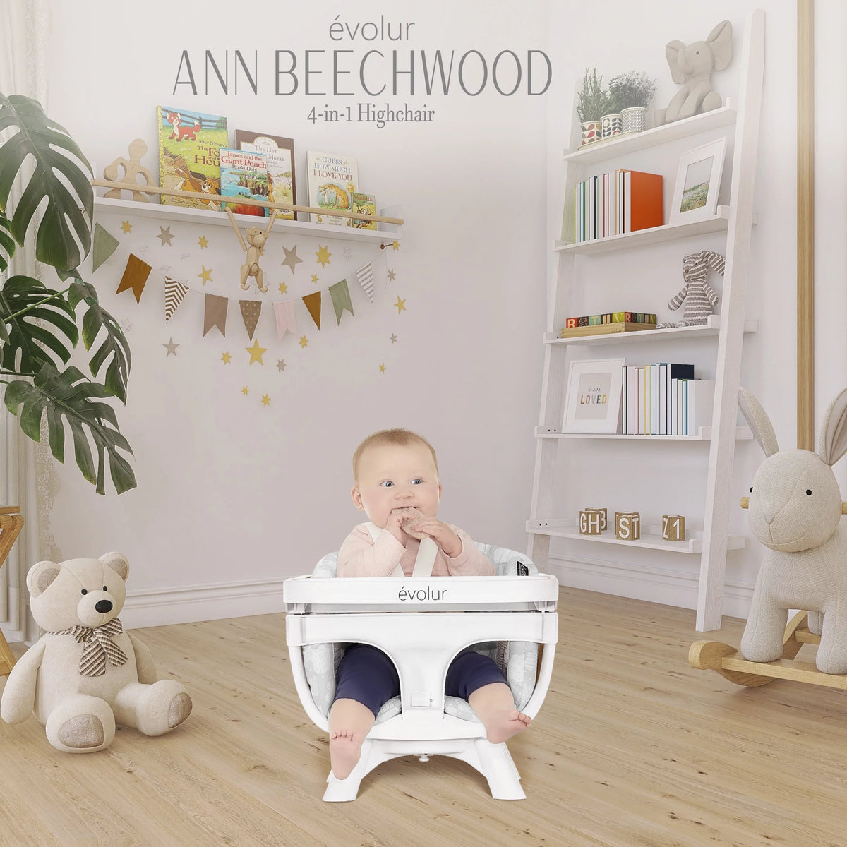 Gray 4-in-1 Highchair with 5 Point Safety Harness T1021