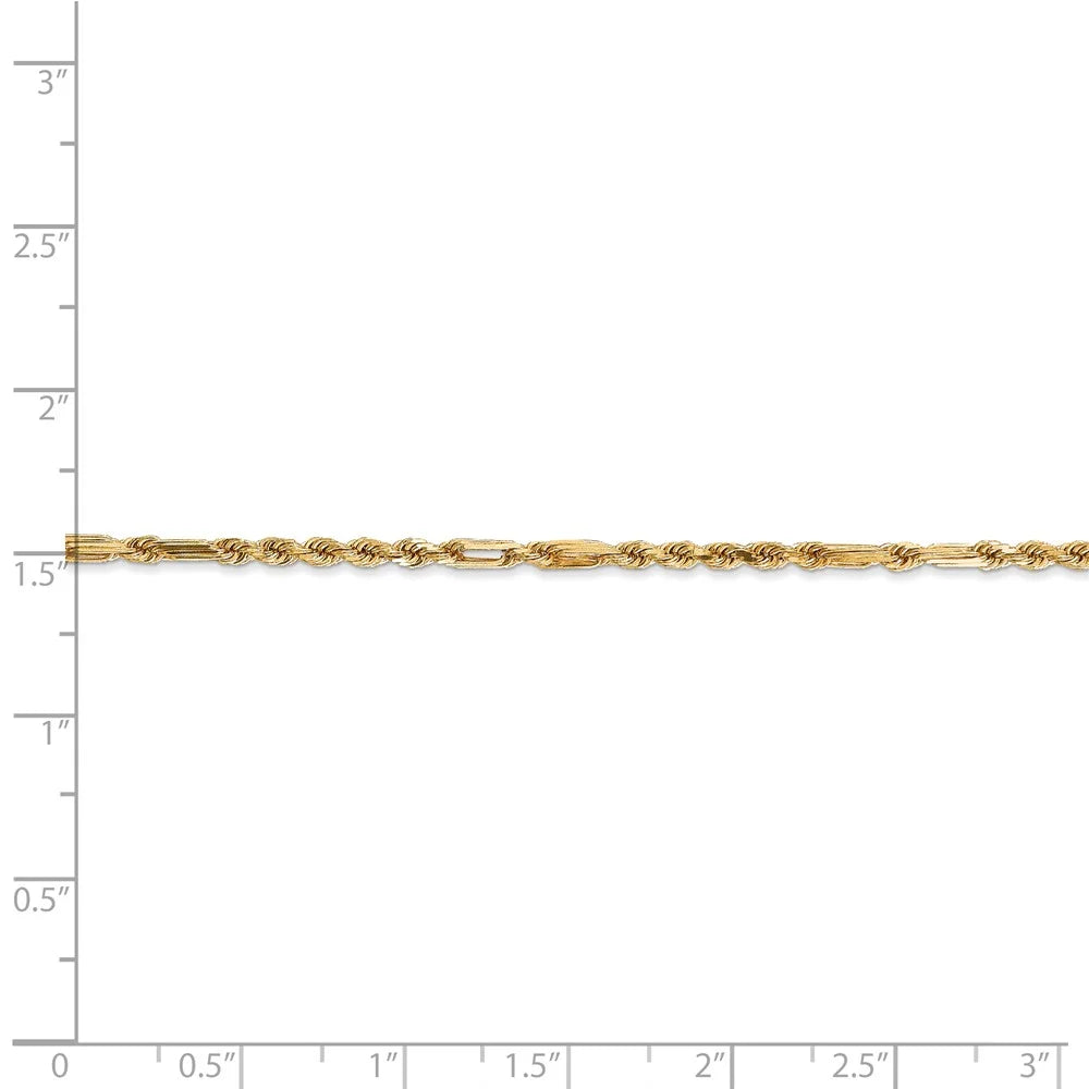 14kt Yellow Gold Diamond Cut Milano Rope Chain 18 inch Lobster Clasp U385