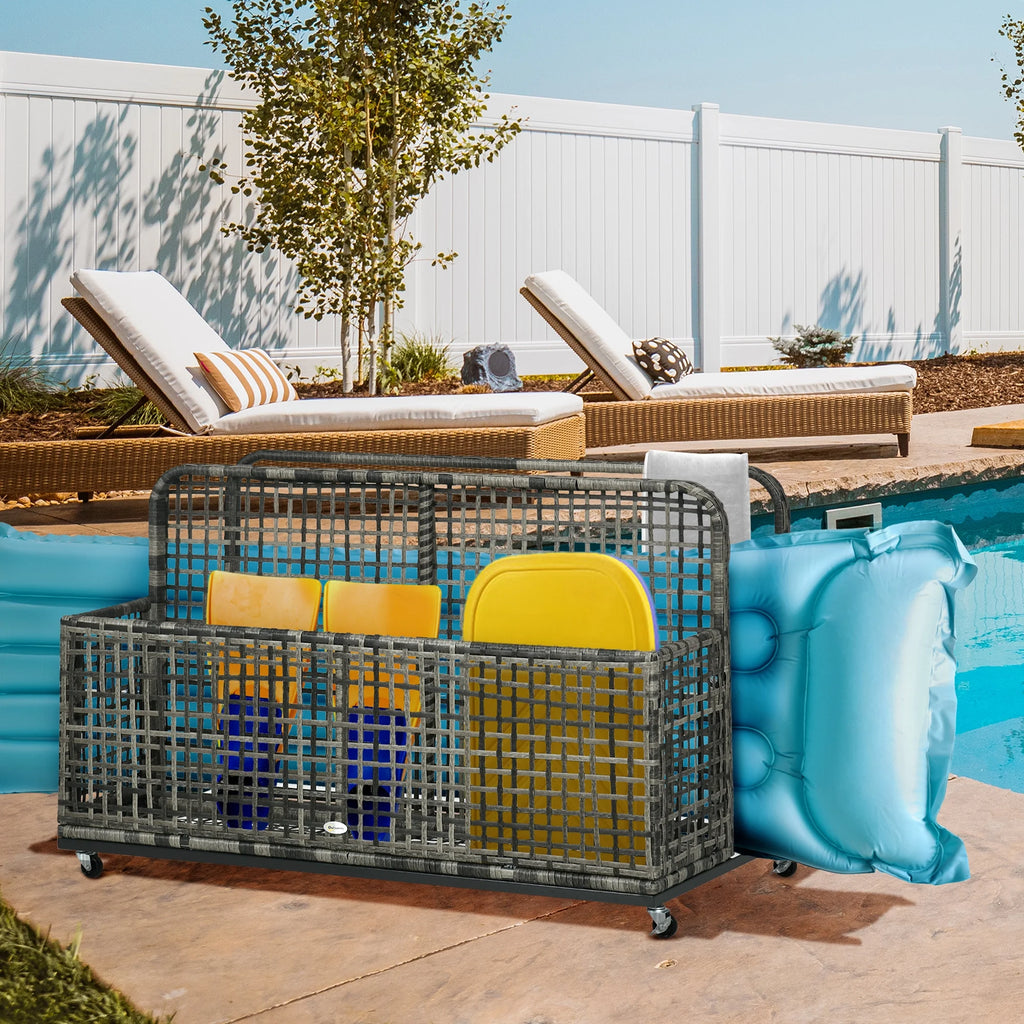 Dark Grey Pool Float Storage with Wheels Z628316