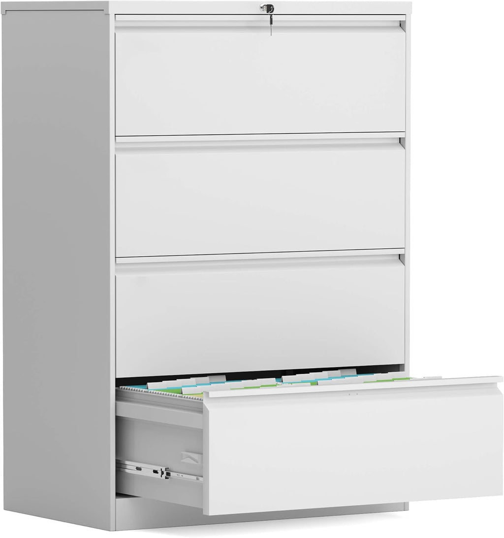 Black Four Drawers Steel Lateral File Cabinet with Lock R715200