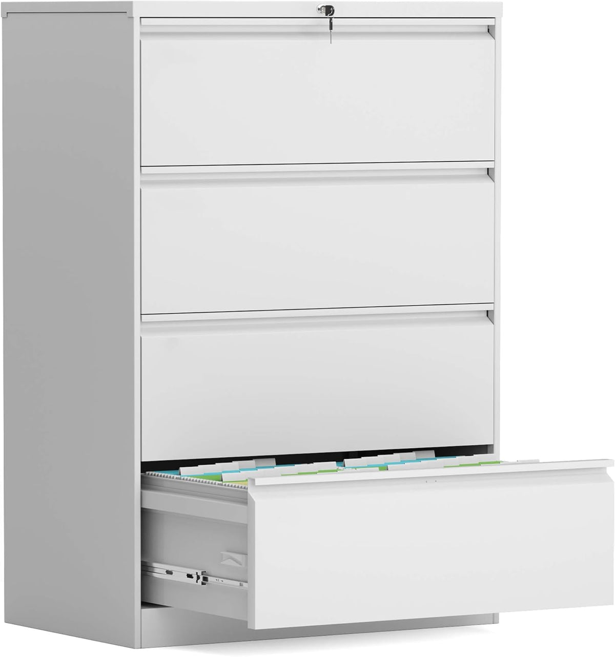 Black Four Drawers Steel Lateral File Cabinet with Lock R715200