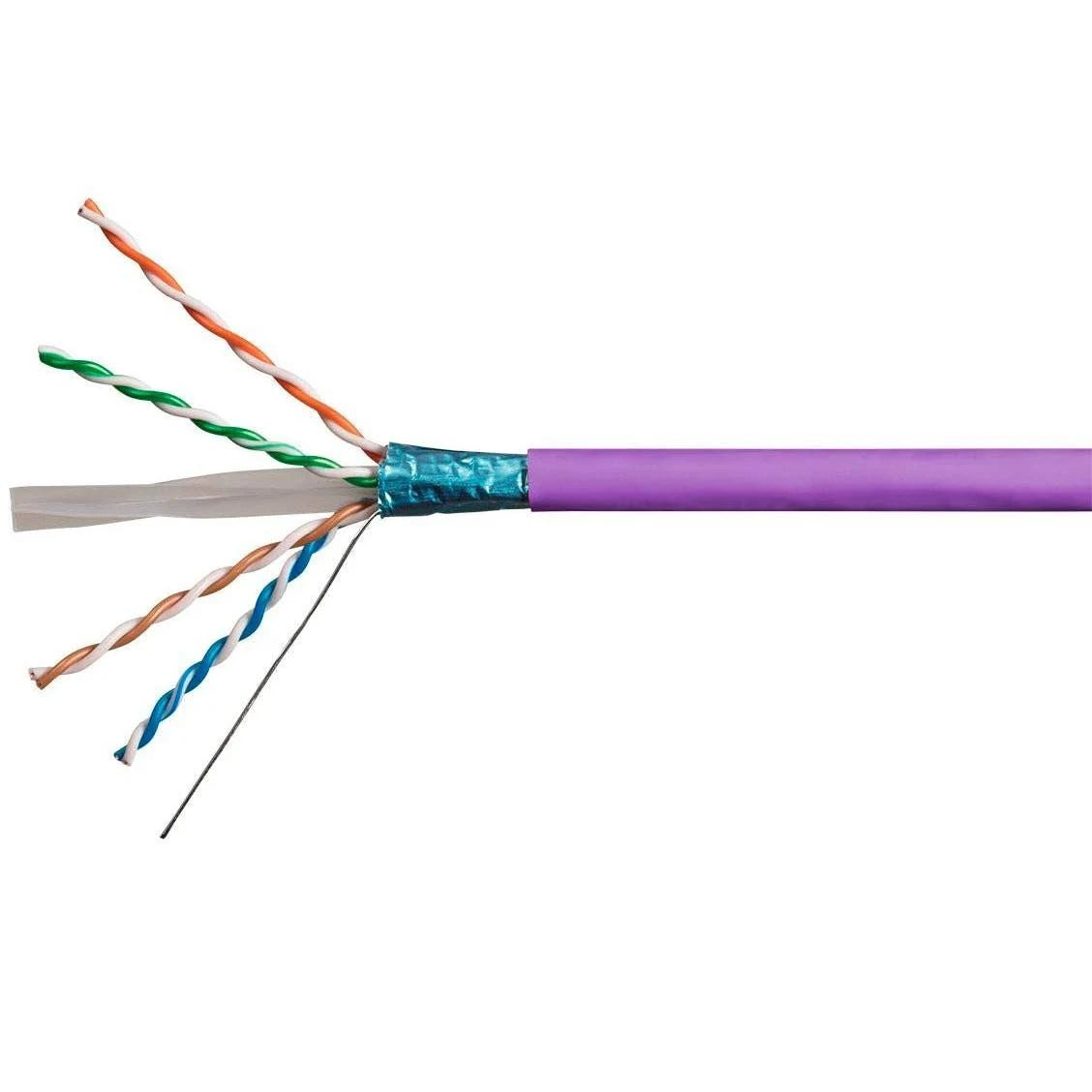 1000ft 23AWG Cat6a FTP Solid Riser-Rated Bulk Pure Bare Copper Ethernet Cable T776685