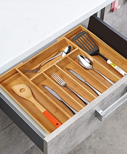 Bamboo Cutlery Tray Silverware Drawer Dividers D98819