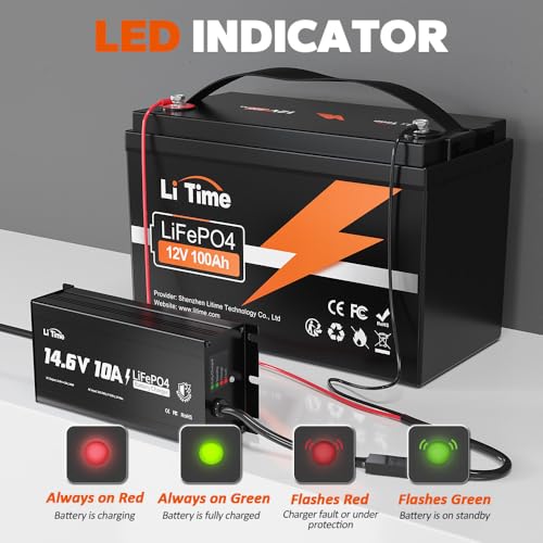 14.6V 10A LiFePO4 Onboard Charger with LED Indicator Y523