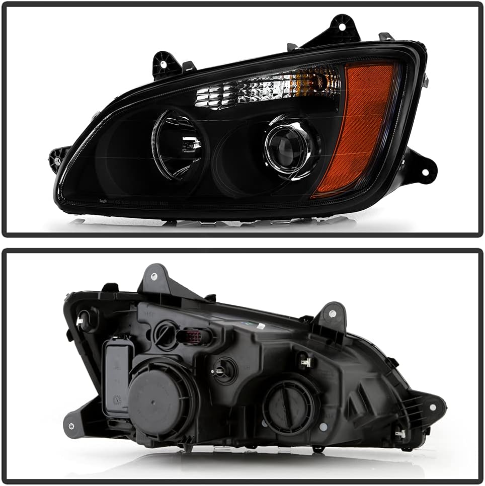 Black Housing Projector Headlight Headlamps Pair Set B7095