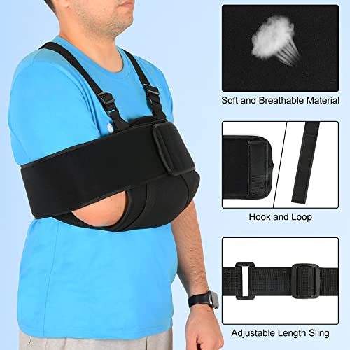 Adjustable Arm Sling Shoulder Immobilizer Support Brace, Black X7981