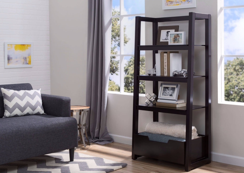 White Grey Ladder Shelf U258254
