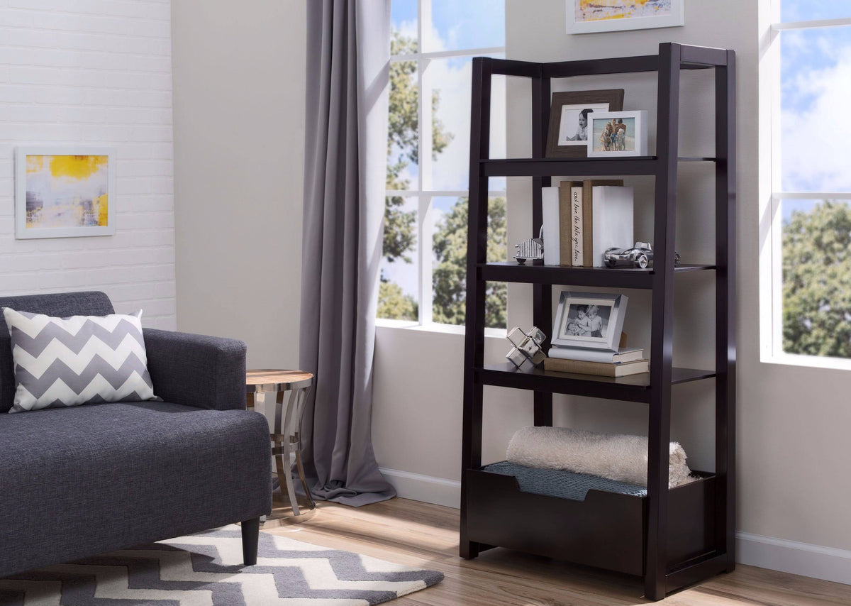 White Grey Ladder Shelf U258254