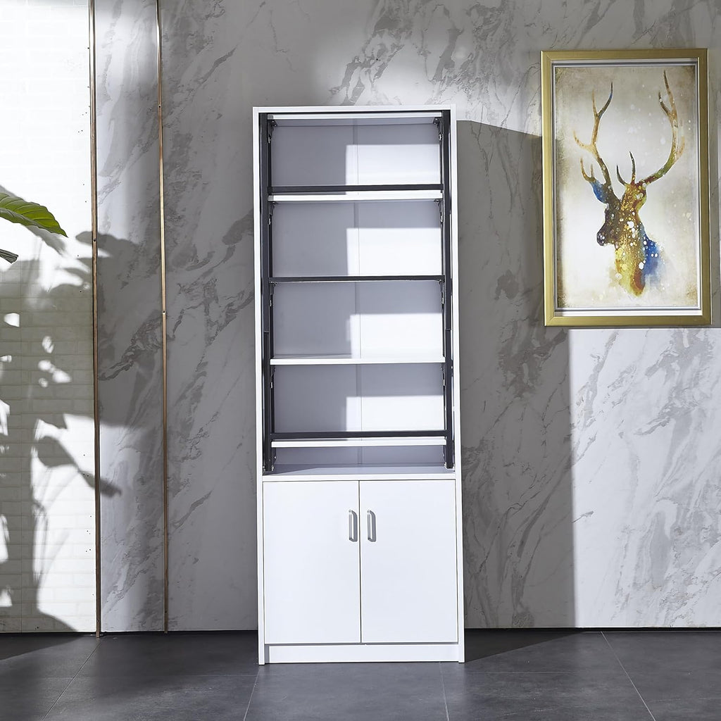 White Wall Mounted Fold Out Desk with Storage Area E116669