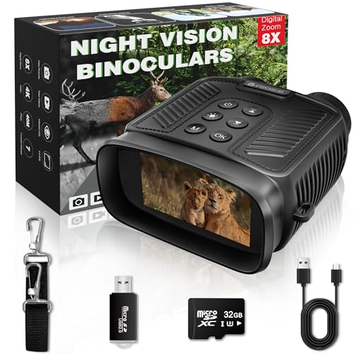 Black 4K Night Vision Binoculars E2726