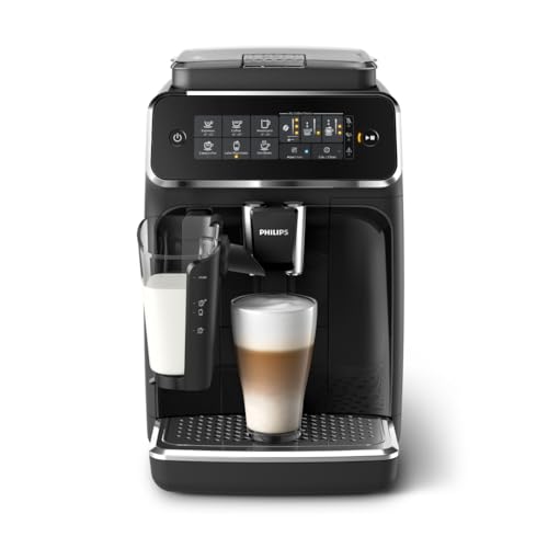 Black Fully Automatic Espresso Machine with LatteGo Milk Frother and Ceramic Grinder R204