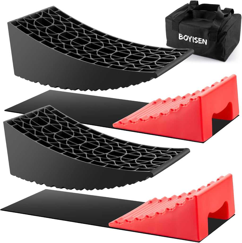 Camper Levelers 2 Pack Anti-Slip Leveling System Support Two Axles Up to 35,000lbs I73655