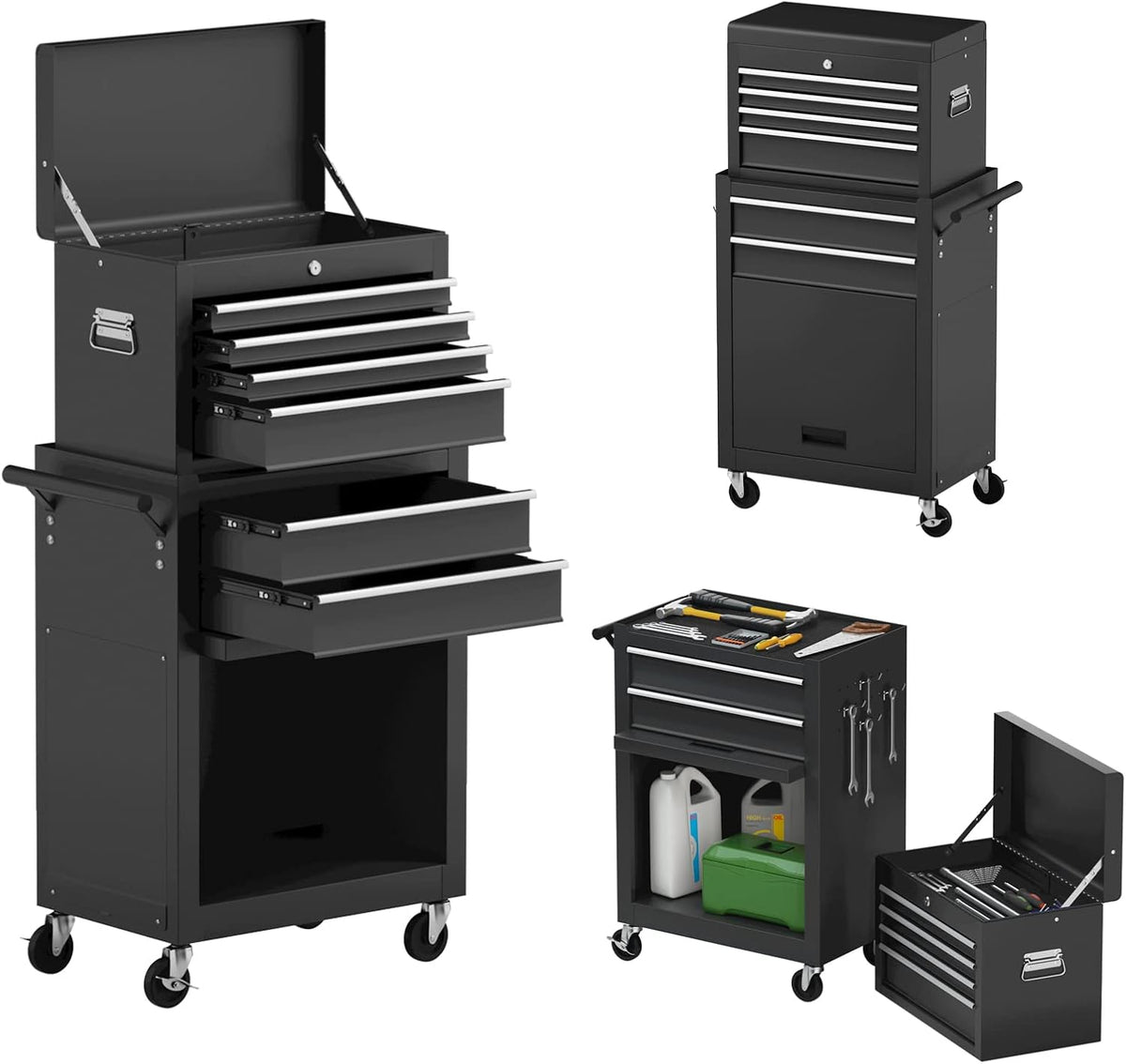 6 Drawer Rolling Tool Chest Storage Cabinet with Locking System I359118