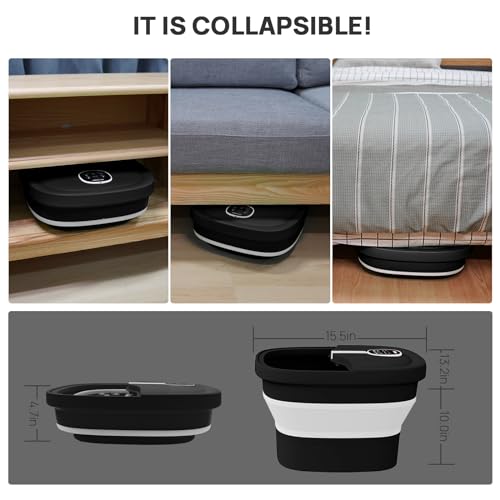 Collapsible Electric Foot Spa with Heat Bubble Remote and 24 Shiatsu Massage Balls K3361