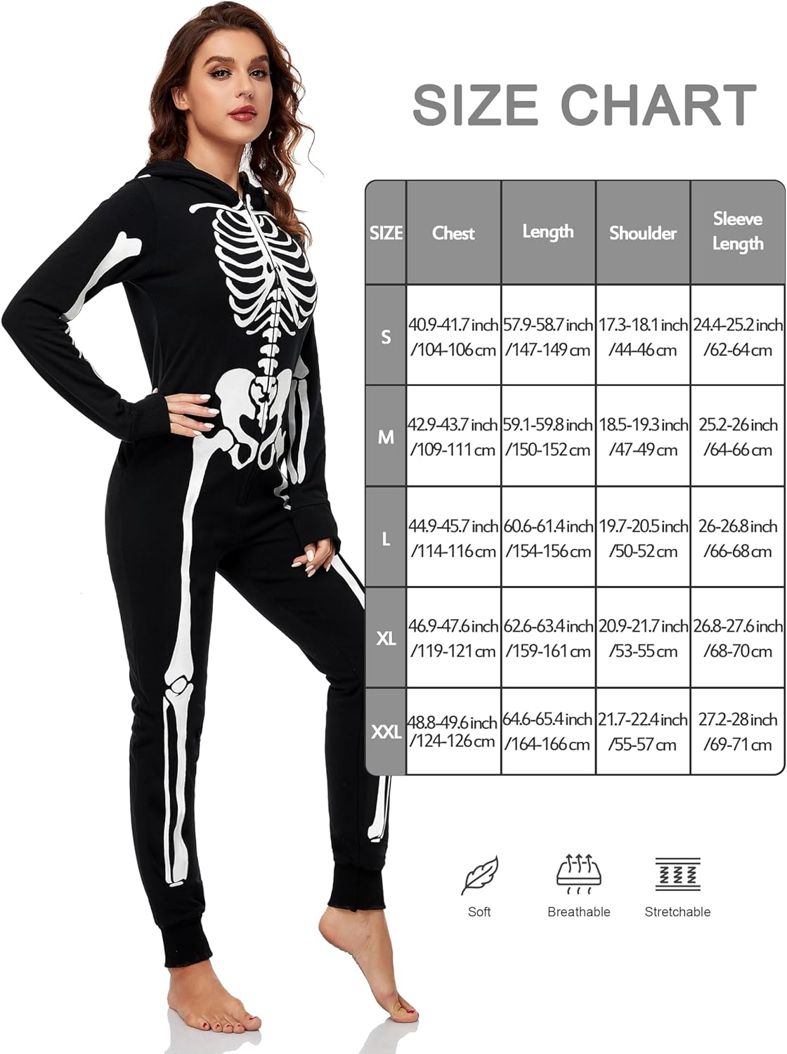 Glow in The Dark Skeleton Onesie Pajama E99939
