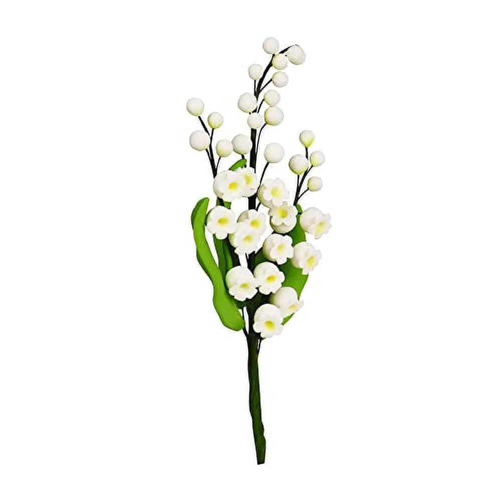 Edible Sugar Flower Spray 6 Inch Set of 3 White with Buds K475337