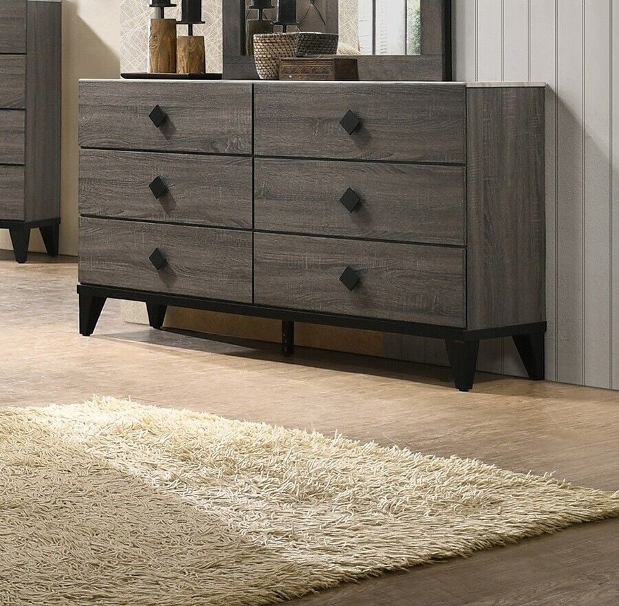 Grey Queen Size 4pc Bedroom Furniture Set Q415