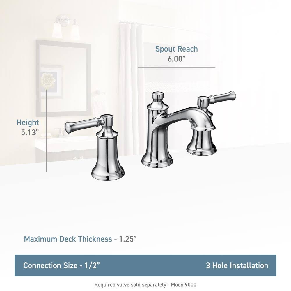 Polished Chrome 2-Handle Widespread Bathroom Sink Faucet I879163