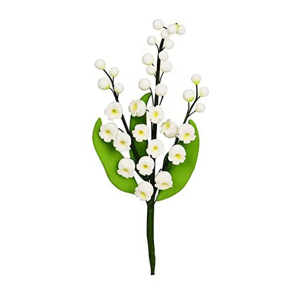 Edible Sugar Flower Spray 6 Inch Set of 3 White with Buds K475337