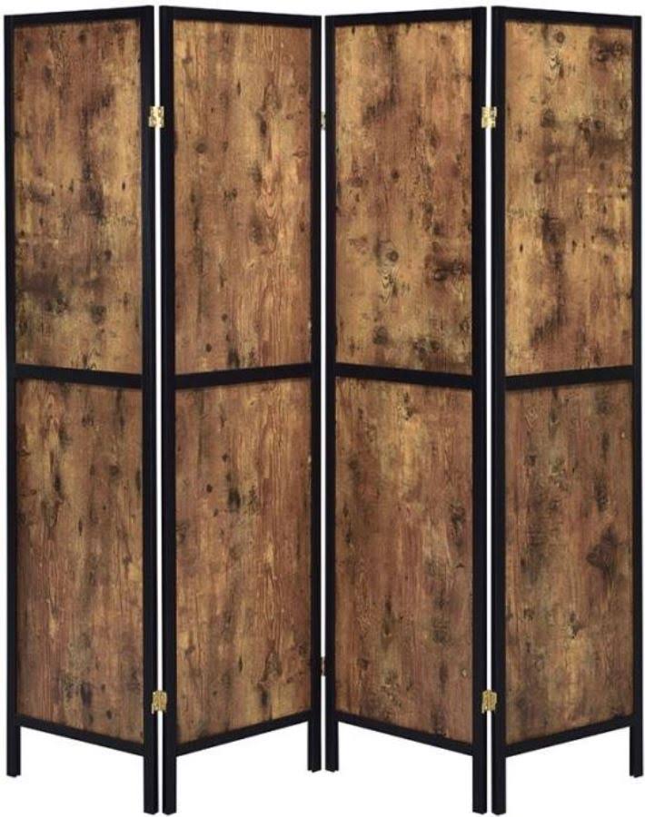 Antique Nutmeg 4 Panel Folding Screen J7125