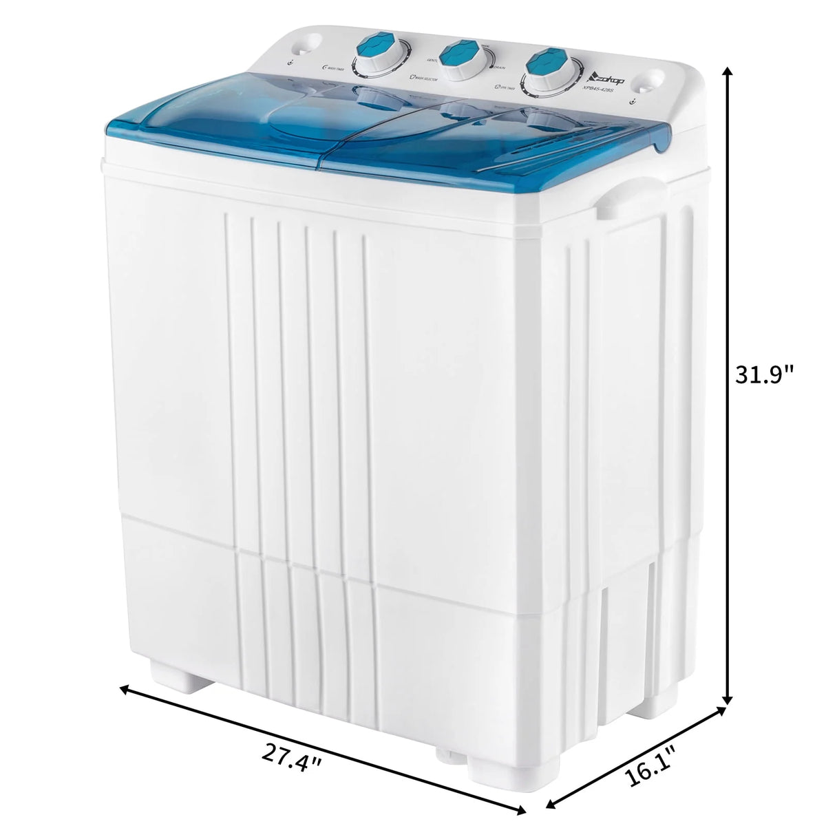 20LBS Portable Compact Twin Tub Washing Machine Washer Dryer, Blue M1698