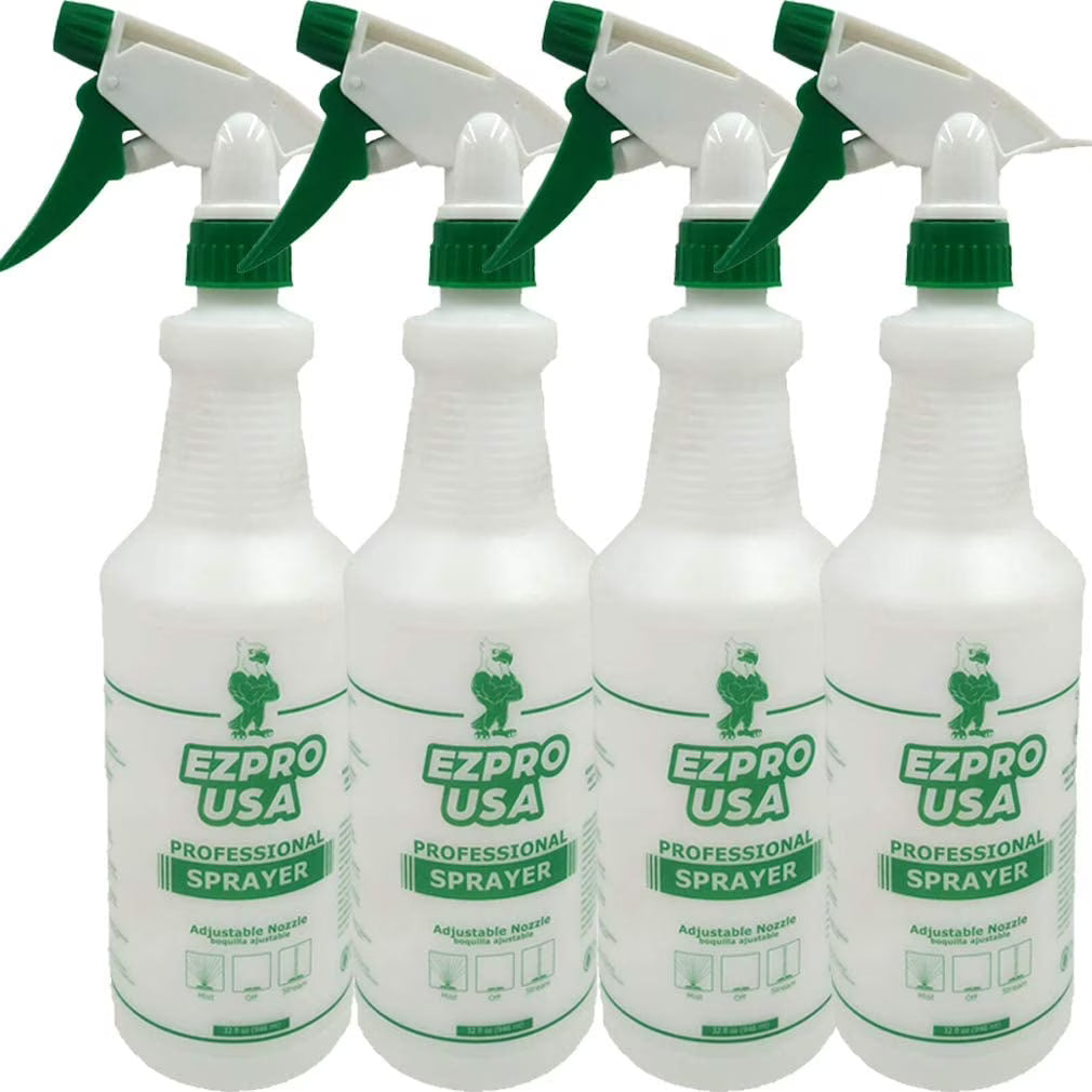 Green 24 oz Empty Plastic Spray Bottle 4 Pack T9379
