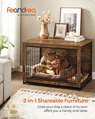 38.6" Heavy-Duty Dog Crate Furniture with Removable Tray I440973