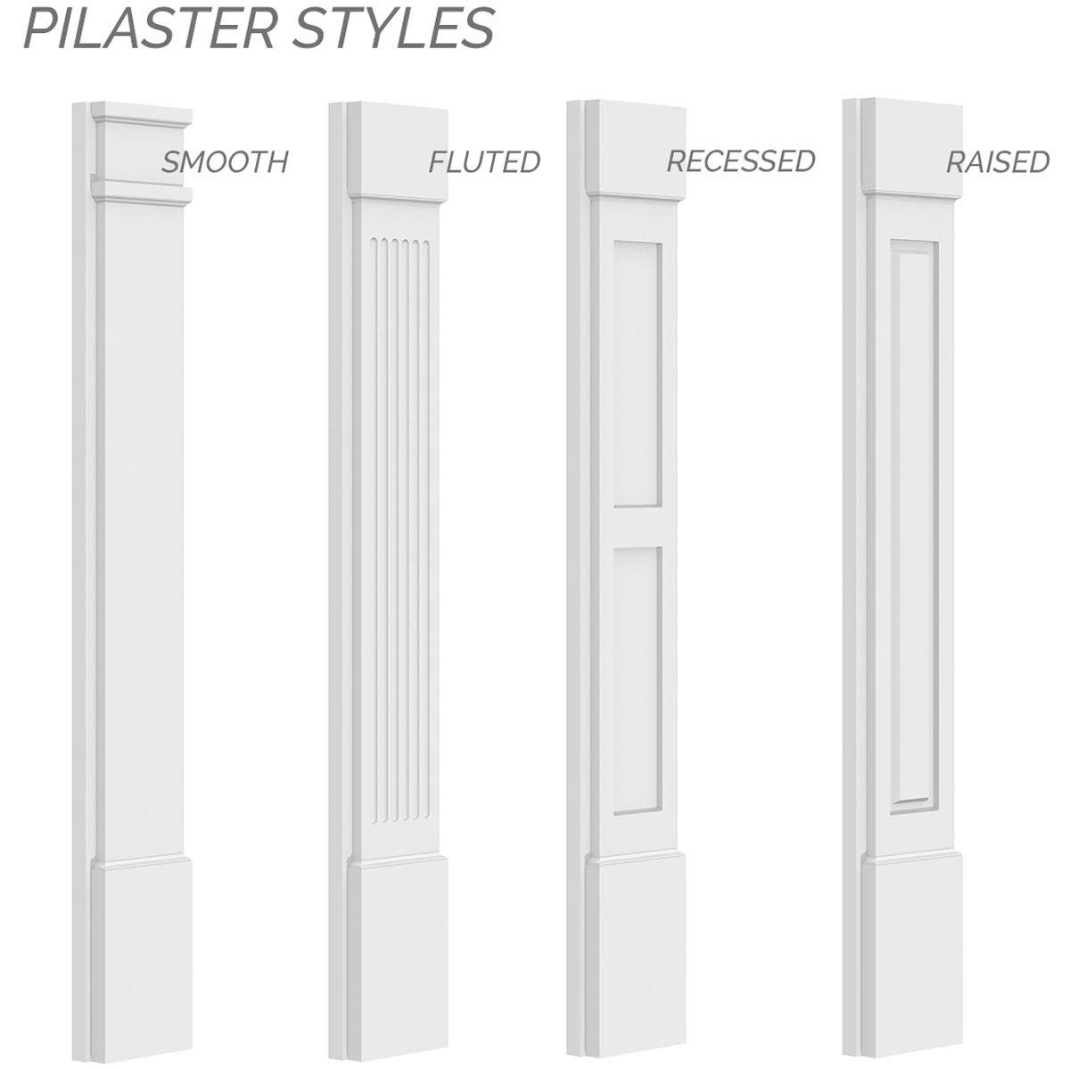Plain PVC Pilaster with Decorative Capital & Base (Pair) Z4219