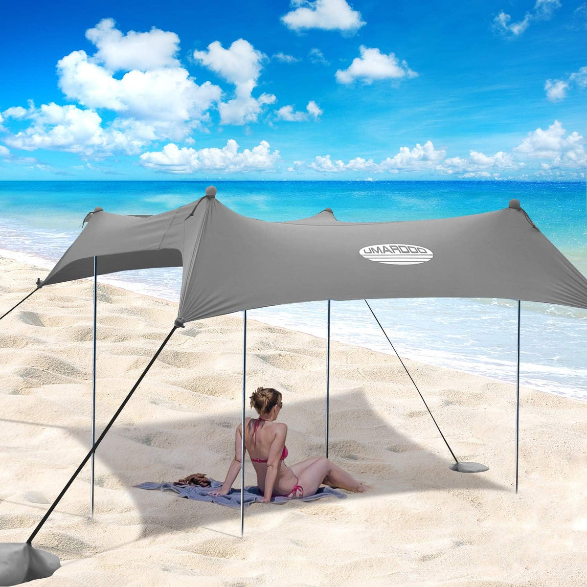 Blue 7X7 FT Pop Up Beach Tent with Carrying Bag J9646