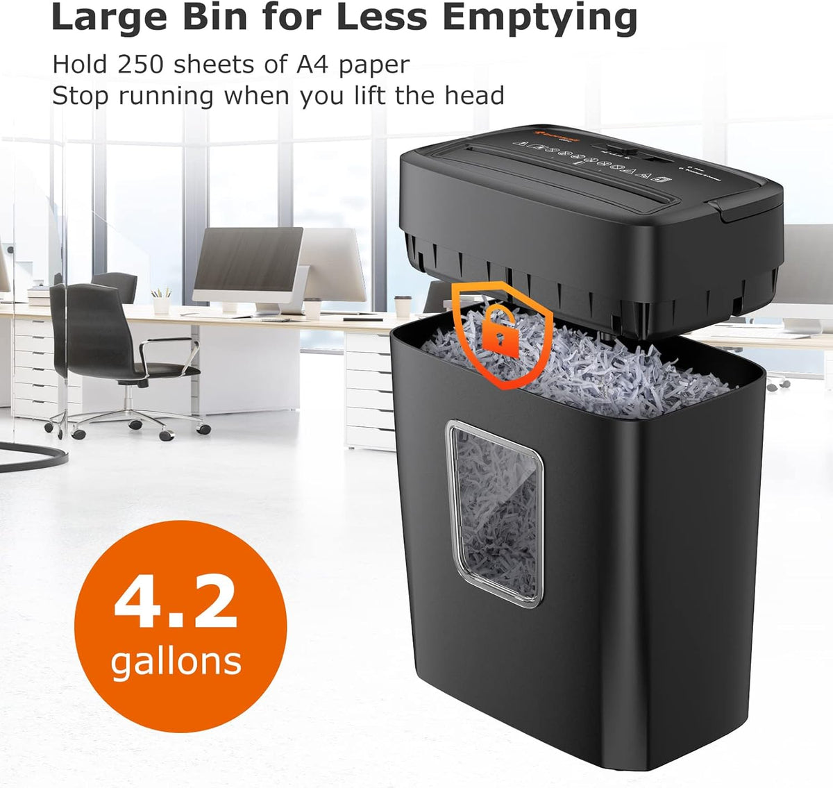 8-Sheet Crosscut Paper Shredder with 4.2 Gallon Wastebasket, Pack of 2 N419165