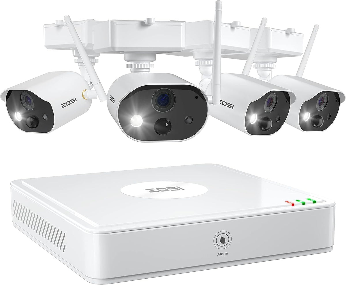 Battery Powered Wireless Security Camera System with 4CH NVR and 4pcs 1080p Cameras B455453