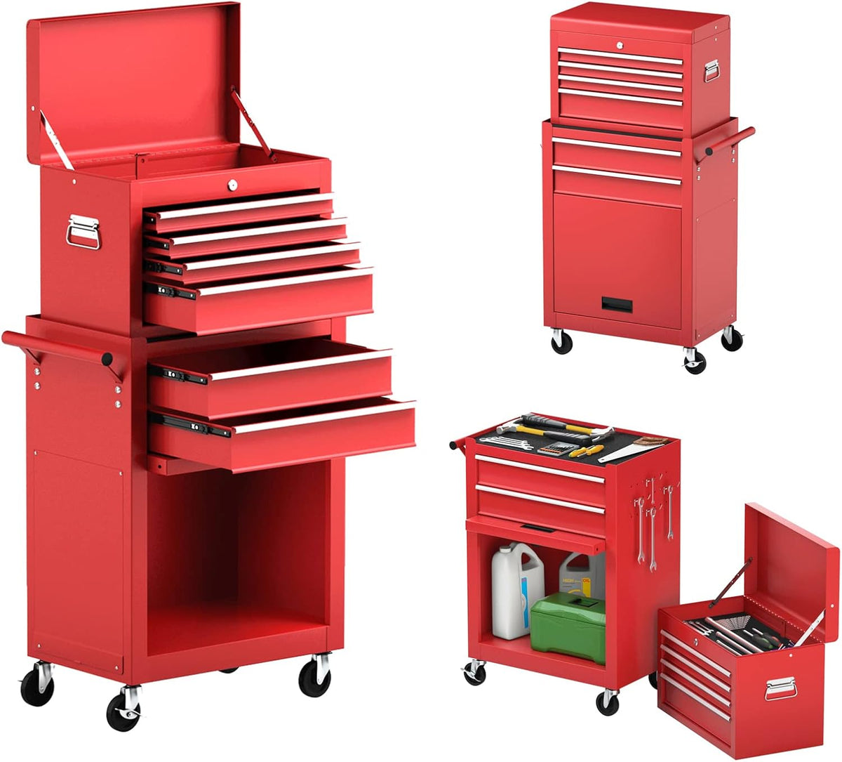 6 Drawer Rolling Tool Chest Storage Cabinet with Locking System I359118